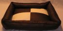 Hundebett Kunstleder Basso braun creme 110 cm X 85 cm