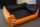 Hundebett Kunstleder Similpelle von XS bis XXXL orange schwarz 50 cm X 40 cm