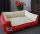 Hundebett Kunstleder Similpelle von XS bis XXXL rot creme 70 cm X 55 cm