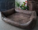 Orthopädisches Hundesofa Hundebett Schlafplatz Wildlederoptik Ortopedico braun 115 cm X 95 cm Matratze mit Viscoschaum