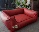 Hundebett Kunstleder Similpelle von XS bis XXXL ziegelrot...
