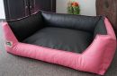 Hundebett Kunstleder Acceso von XS bis XXXL rosa schwarz...