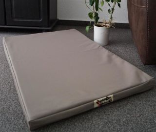 Hundematratze Hundebett Kunstleder taupe 90 cm X 60 cm