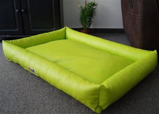 Hundebett Hundesofa Schlafplatz wendbar komplett aus Kunstleder PicoBello 100 cm X 70 cm limone