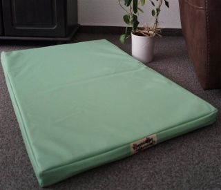 Hundematratze Luminosa mit antiallergischer Kokosmatte Hundebett Kunstleder mintgrün 120 cm X 90 cm
