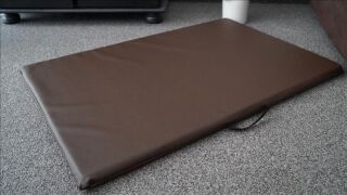 Hundematte beidseitig Kunstleder Schaumstoff Höhe 3 cm braun 100 cm X 70 cm