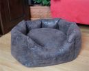 Hundebett Donut Stoff waschbar 50 cm Wildleder braun