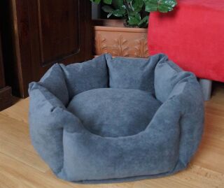 Hundebett Donut Stoff waschbar 60 cm grau