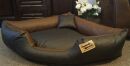 Hundebett Eckbett Kunstleder Canto schwarz braun 130 cm X...