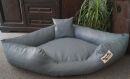 Hundebett Eckbett Kunstleder Canto grau 100 cm X 100 cm