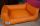 Hundebett Kunstleder Acceso von XS bis XXXL orange 120 cm X 100 cm