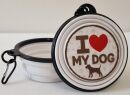 Faltbarer Napf mit Karabiner I love my dog