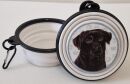 Faltbarer Napf mit Karabiner Labrador schwarz