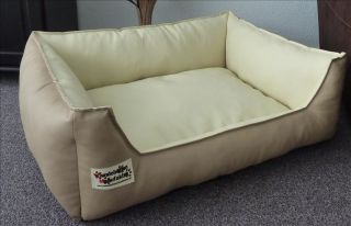 Hundebett Kunstleder Similpelle von XS bis XXXL beige champagner 60 cm X 50 cm
