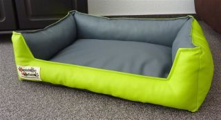 Hundebett Kunstleder Acceso von XS bis XXXL limone grau 90 cm X 70 cm