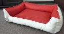 Hundebett Kunstleder Acceso von XS bis XXXL weiss rot 105...