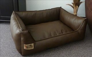 Hundebett Kunstleder Similpelle von XS bis XXXL braun 105 cm X 80 cm