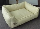 Hundebett Kunstleder Similpelle von XS bis XXXL creme 50...