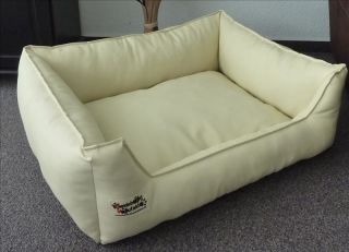 Hundebett Kunstleder Similpelle von XS bis XXXL creme 110 cm X 85 cm
