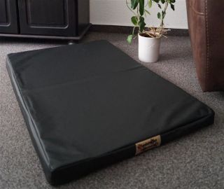Hundematratze mit antiallergischer Kokosmatte Hundebett Kunstleder schwarz 90 cm X 60 cm