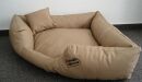 Hundebett Eckbett Kunstleder Canto beige 100 cm X 100 cm